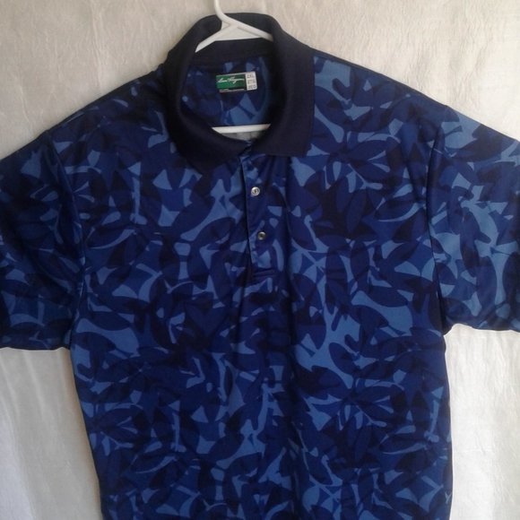- Mens XXL polo golf shirt BEN HOGAN brand courful hawaiian print abstract camo - Picture 4 of 10